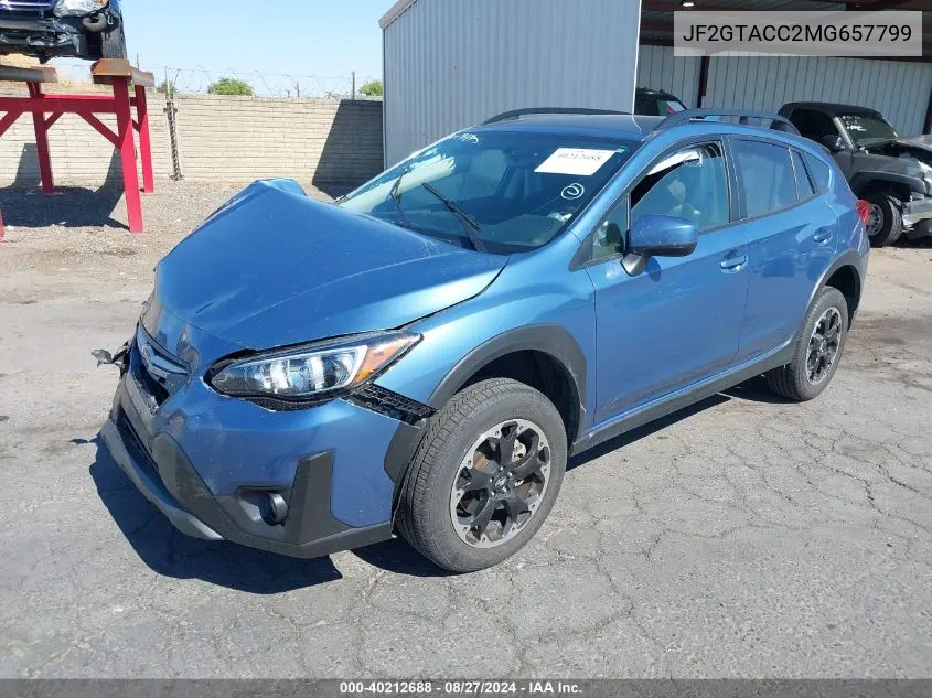 2021 Subaru Crosstrek Premium VIN: JF2GTACC2MG657799 Lot: 40212688