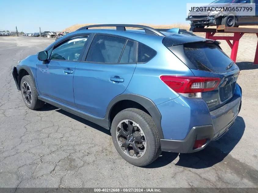 2021 Subaru Crosstrek Premium VIN: JF2GTACC2MG657799 Lot: 40212688