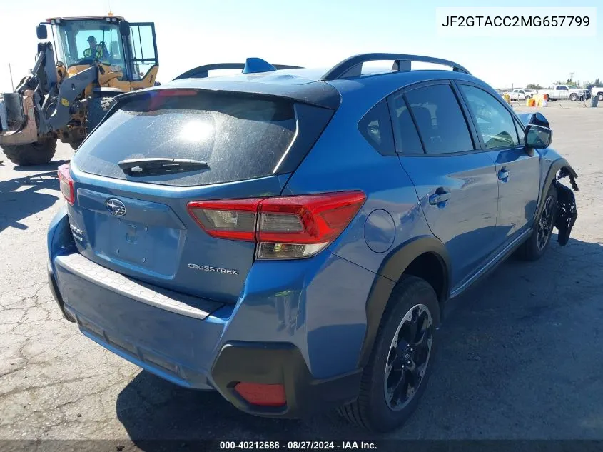 2021 Subaru Crosstrek Premium VIN: JF2GTACC2MG657799 Lot: 40212688