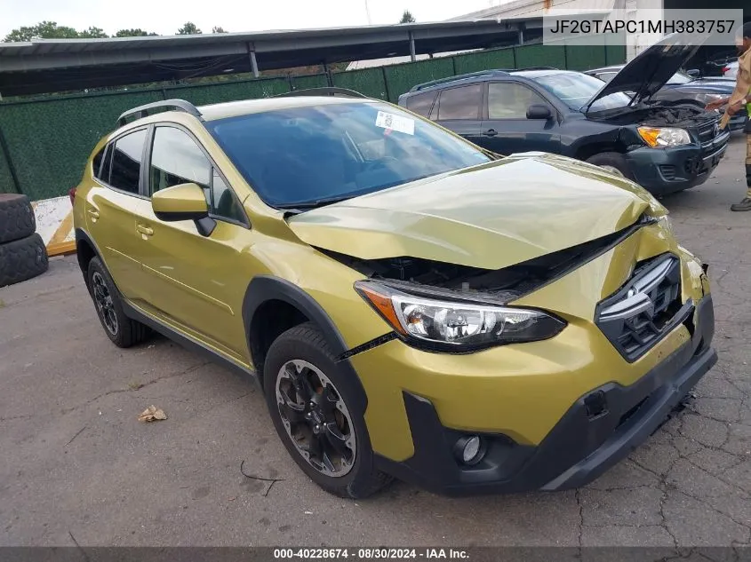 2021 Subaru Crosstrek Premium VIN: JF2GTAPC1MH383757 Lot: 40228674