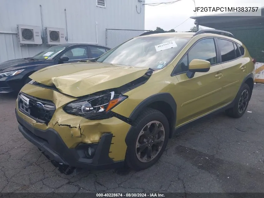 2021 Subaru Crosstrek Premium VIN: JF2GTAPC1MH383757 Lot: 40228674