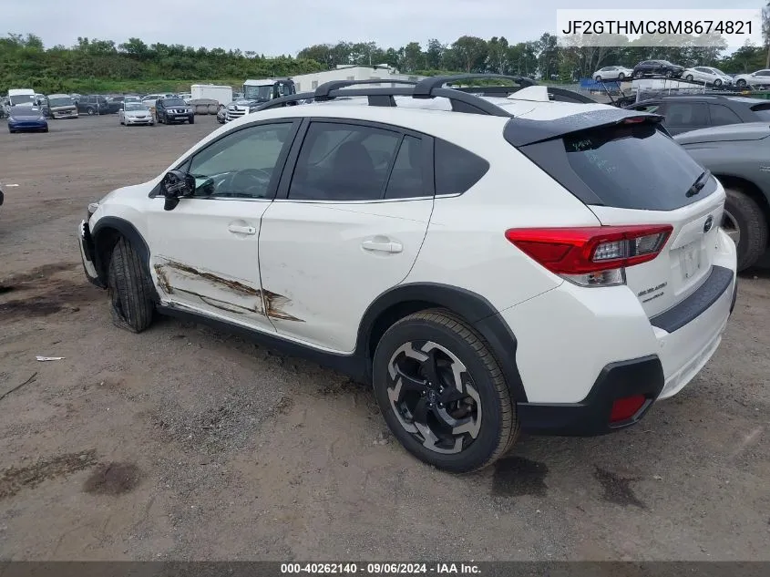 2021 Subaru Crosstrek Limited VIN: JF2GTHMC8M8674821 Lot: 40262140