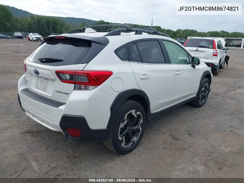 2021 Subaru Crosstrek Limited VIN: JF2GTHMC8M8674821 Lot: 40262140