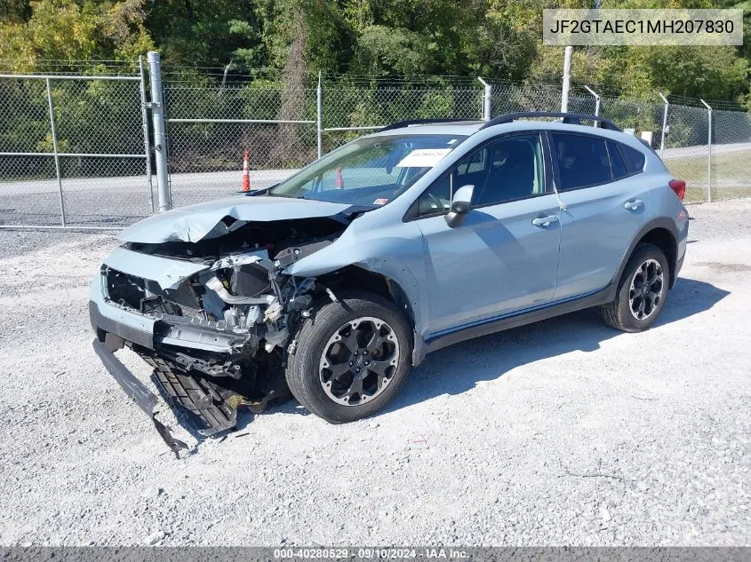 2021 Subaru Crosstrek Premium VIN: JF2GTAEC1MH207830 Lot: 40280529