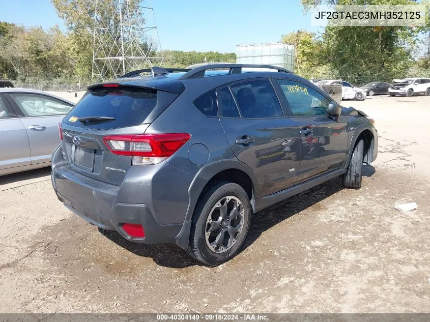 2021 Subaru Crosstrek Premium VIN: JF2GTAEC3MH352125 Lot: 40304149