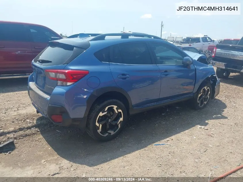 2021 Subaru Crosstrek Limited VIN: JF2GTHMC4MH314641 Lot: 40309246