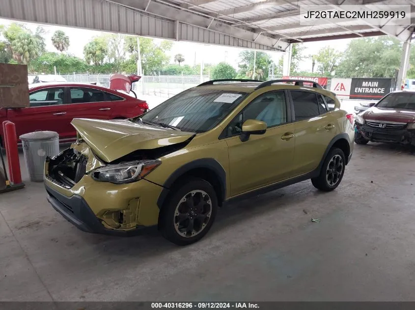 2021 Subaru Crosstrek Premium VIN: JF2GTAEC2MH259919 Lot: 40316296