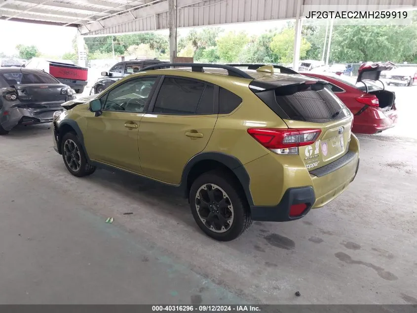 2021 Subaru Crosstrek Premium VIN: JF2GTAEC2MH259919 Lot: 40316296