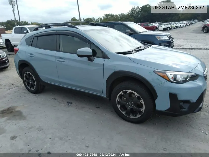 2021 Subaru Crosstrek Premium VIN: JF2GTAPC2M8236332 Lot: 40317968