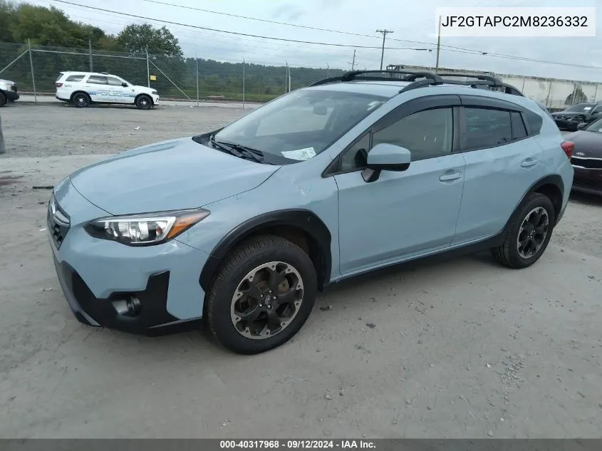 2021 Subaru Crosstrek Premium VIN: JF2GTAPC2M8236332 Lot: 40317968