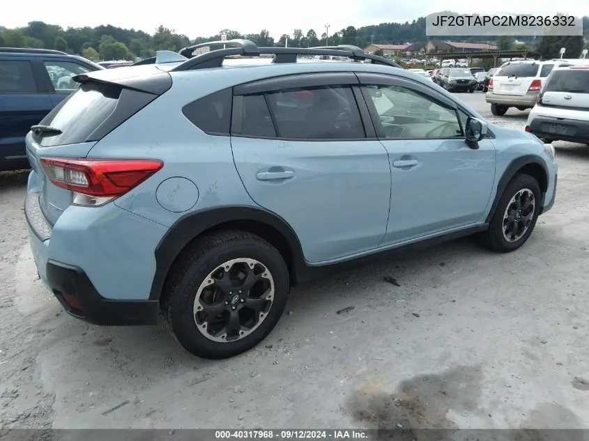 2021 Subaru Crosstrek Premium VIN: JF2GTAPC2M8236332 Lot: 40317968