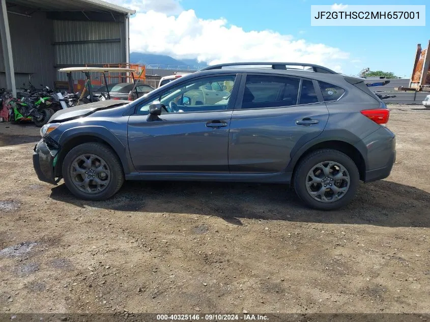 2021 Subaru Crosstrek Sport VIN: JF2GTHSC2MH657001 Lot: 40325146