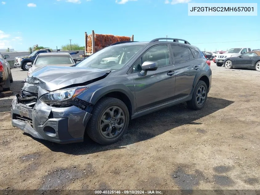 2021 Subaru Crosstrek Sport VIN: JF2GTHSC2MH657001 Lot: 40325146