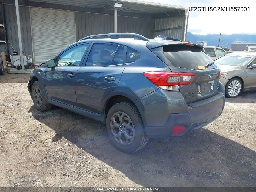 2021 Subaru Crosstrek Sport VIN: JF2GTHSC2MH657001 Lot: 40325146