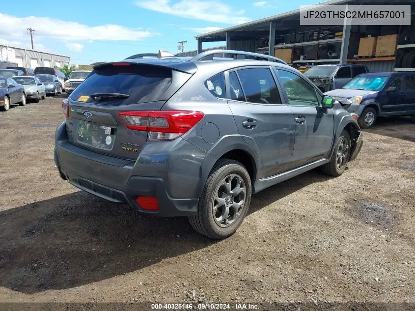 2021 Subaru Crosstrek Sport VIN: JF2GTHSC2MH657001 Lot: 40325146