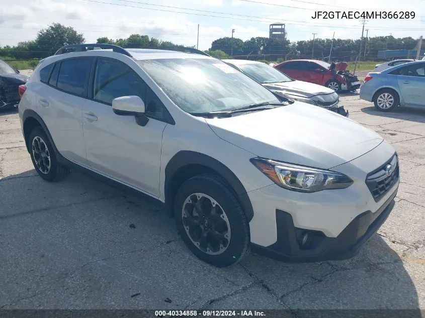 2021 Subaru Crosstrek Premium VIN: JF2GTAEC4MH366289 Lot: 40334858