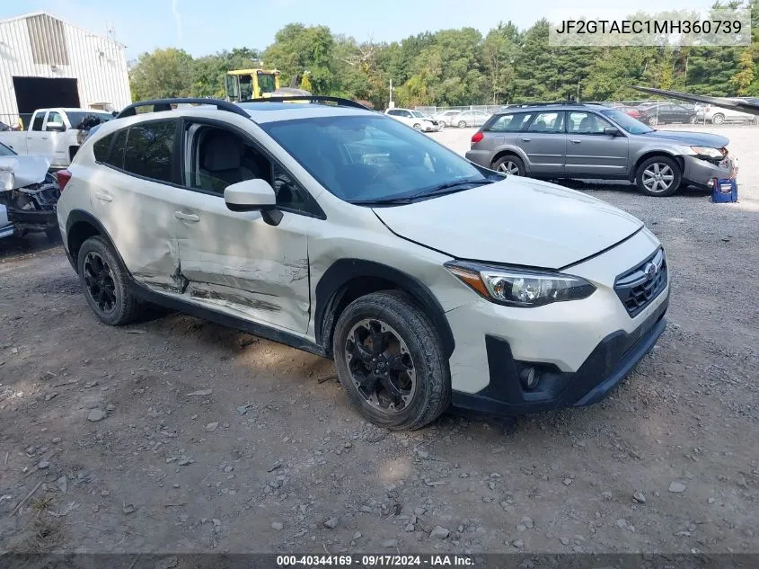 2021 Subaru Crosstrek Premium VIN: JF2GTAEC1MH360739 Lot: 40344169