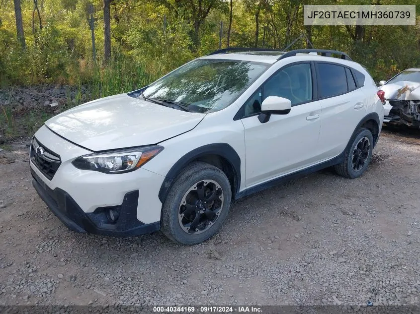 2021 Subaru Crosstrek Premium VIN: JF2GTAEC1MH360739 Lot: 40344169