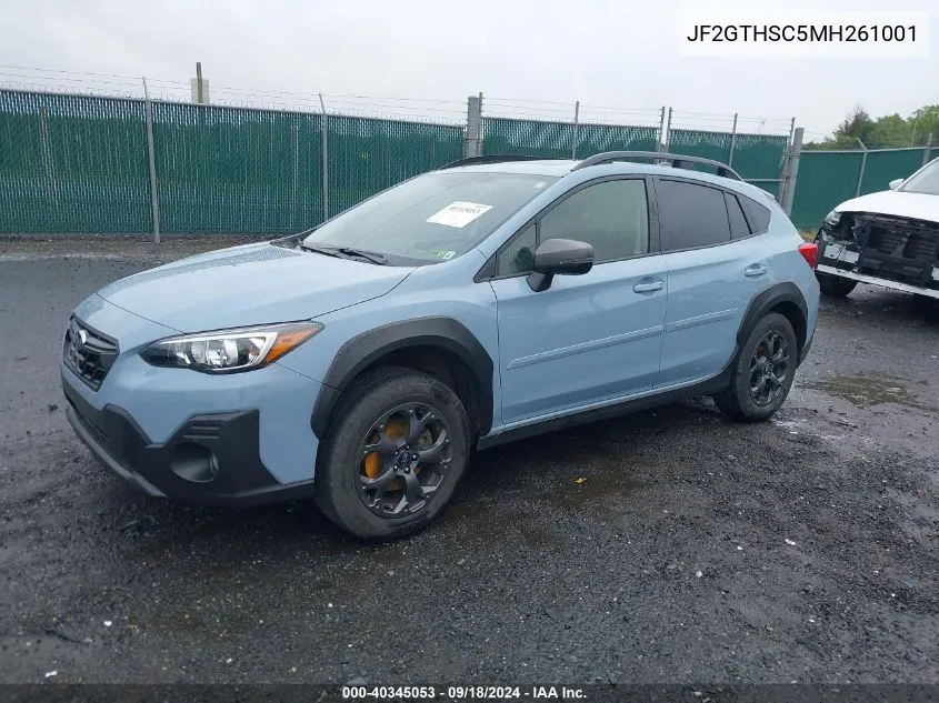 2021 Subaru Crosstrek Sport VIN: JF2GTHSC5MH261001 Lot: 40345053