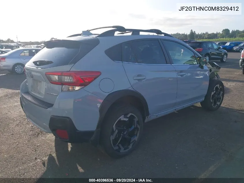 2021 Subaru Crosstrek Limited VIN: JF2GTHNC0M8329412 Lot: 40396536