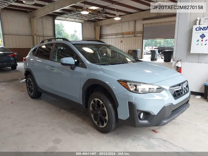 2021 Subaru Crosstrek Premium VIN: JF2GTAEC2M8270158 Lot: 40411497