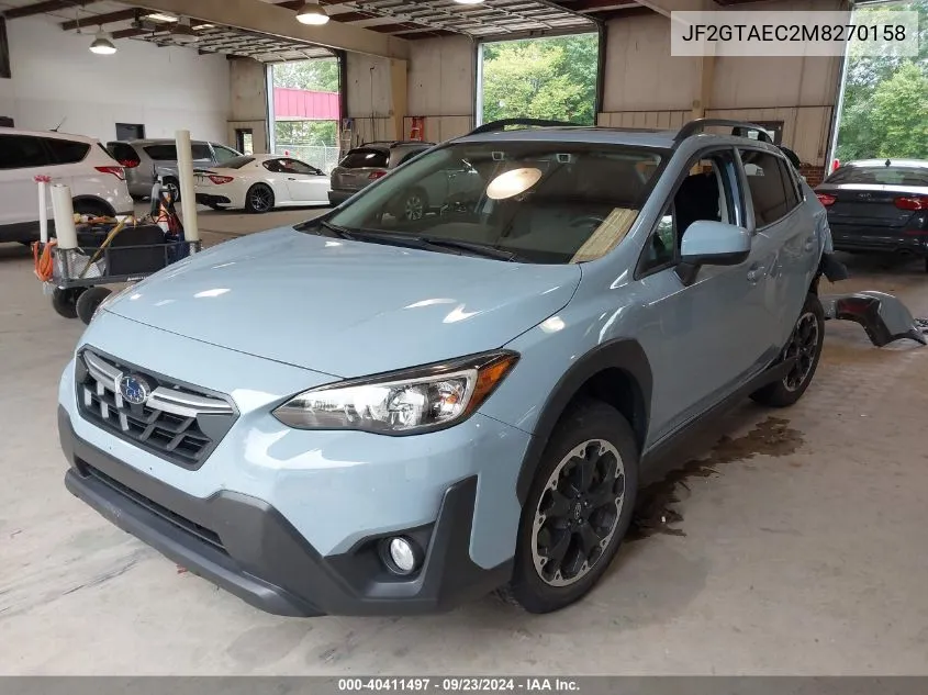 2021 Subaru Crosstrek Premium VIN: JF2GTAEC2M8270158 Lot: 40411497