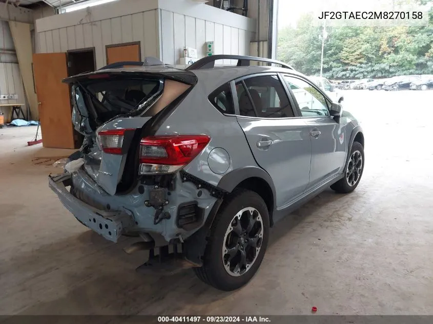 2021 Subaru Crosstrek Premium VIN: JF2GTAEC2M8270158 Lot: 40411497