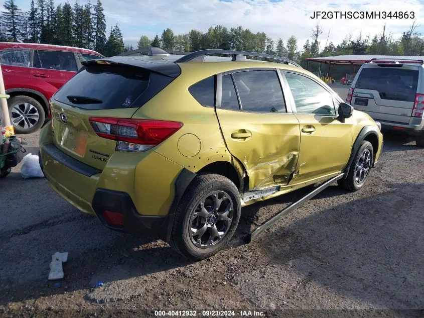 2021 Subaru Crosstrek Sport VIN: JF2GTHSC3MH344863 Lot: 40412932