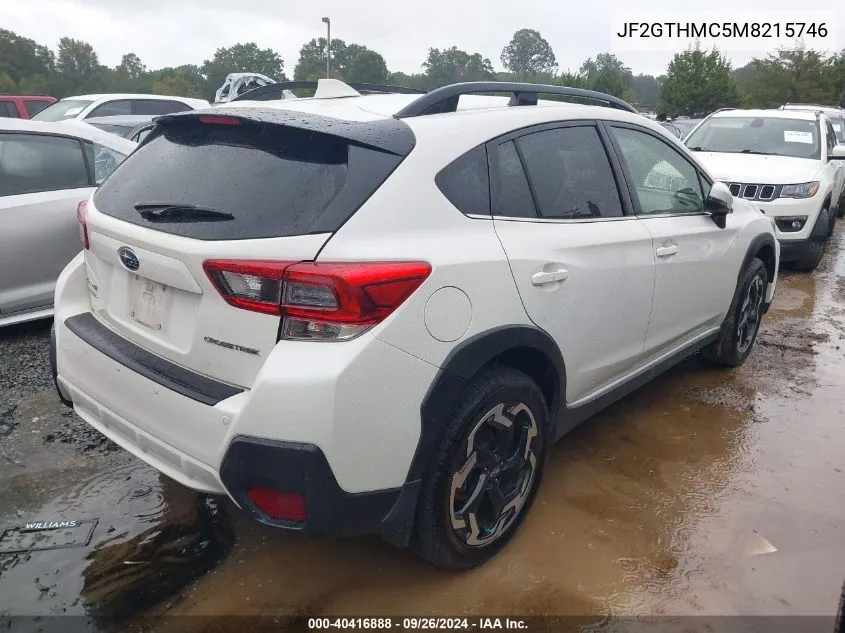 JF2GTHMC5M8215746 2021 Subaru Crosstrek Limited