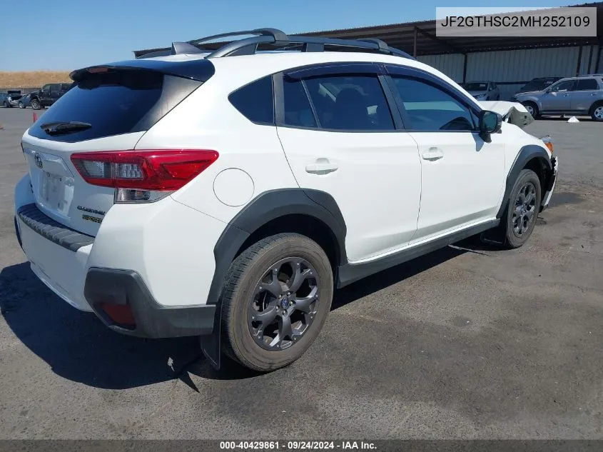 2021 Subaru Crosstrek Sport VIN: JF2GTHSC2MH252109 Lot: 40429861