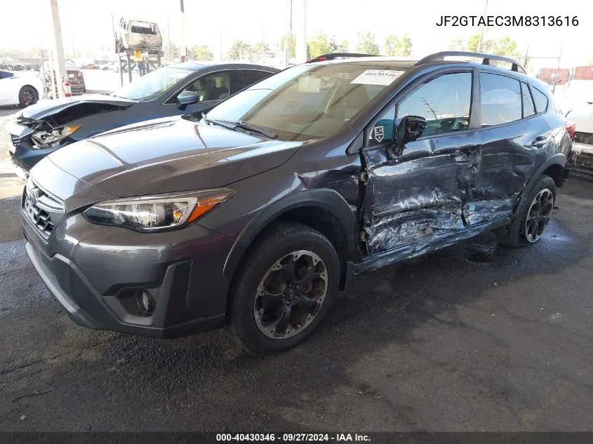 2021 Subaru Crosstrek Premium VIN: JF2GTAEC3M8313616 Lot: 40430346