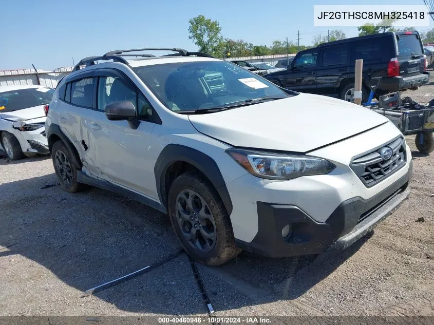 2021 Subaru Crosstrek Sport VIN: JF2GTHSC8MH325418 Lot: 40460946