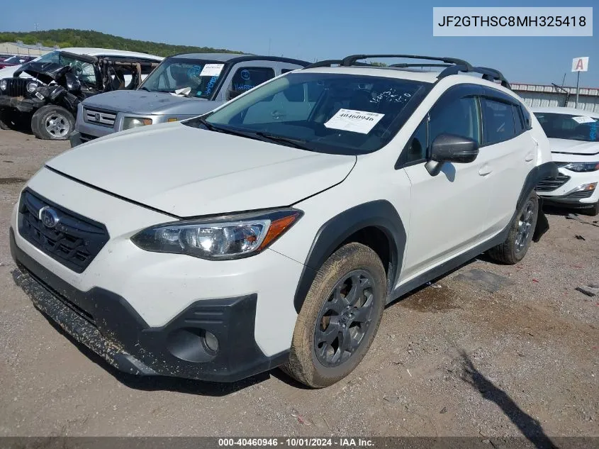 2021 Subaru Crosstrek Sport VIN: JF2GTHSC8MH325418 Lot: 40460946