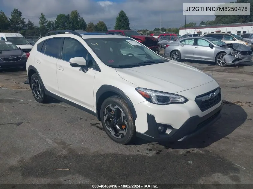 2021 Subaru Crosstrek Limited VIN: JF2GTHNC7M8250478 Lot: 40469416