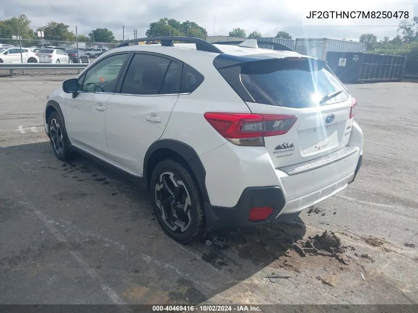 2021 Subaru Crosstrek Limited VIN: JF2GTHNC7M8250478 Lot: 40469416