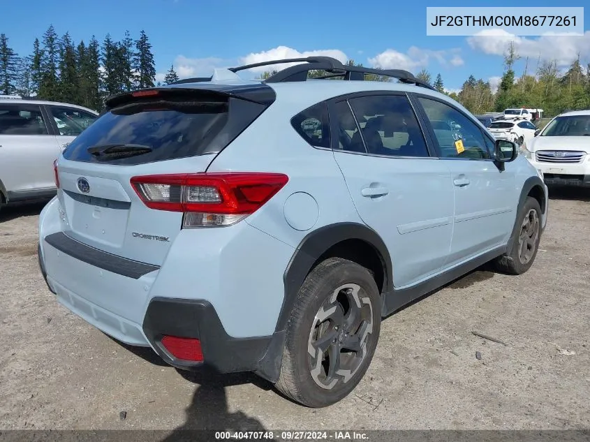 2021 Subaru Crosstrek Limited VIN: JF2GTHMC0M8677261 Lot: 40470748