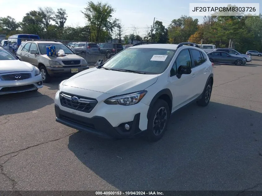 2021 Subaru Crosstrek Premium VIN: JF2GTAPC8M8303726 Lot: 40500153