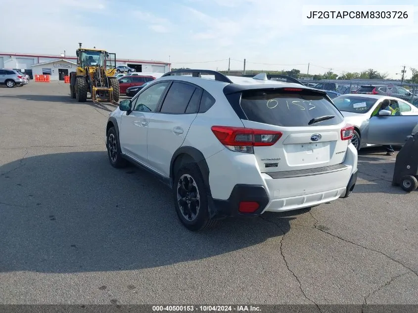 2021 Subaru Crosstrek Premium VIN: JF2GTAPC8M8303726 Lot: 40500153