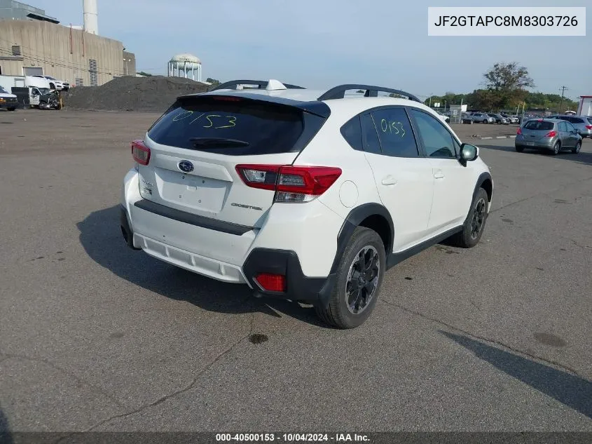 2021 Subaru Crosstrek Premium VIN: JF2GTAPC8M8303726 Lot: 40500153