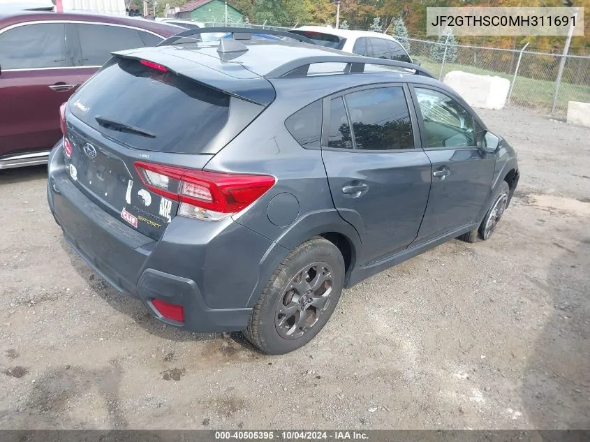 2021 Subaru Crosstrek Sport VIN: JF2GTHSC0MH311691 Lot: 40505395