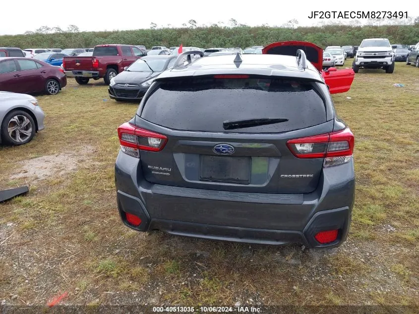 2021 Subaru Crosstrek Premium VIN: JF2GTAEC5M8273491 Lot: 40513035