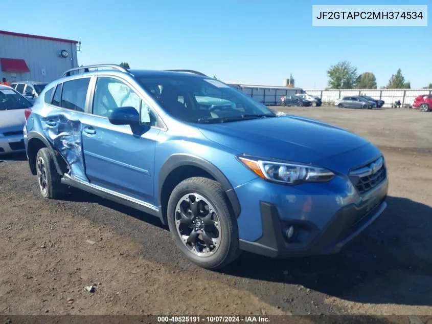 2021 Subaru Crosstrek Premium VIN: JF2GTAPC2MH374534 Lot: 40525191