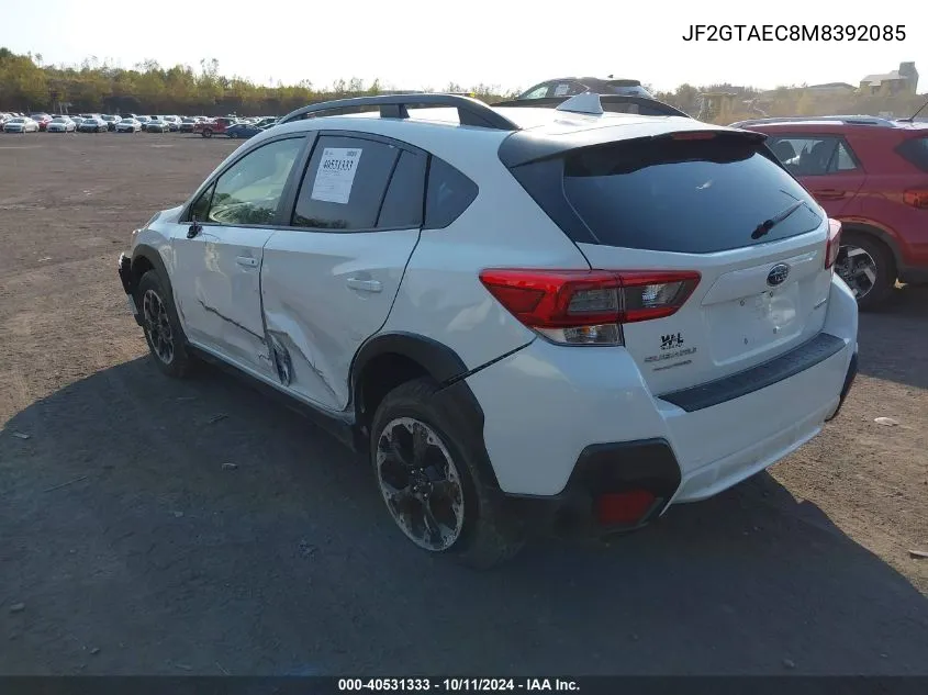 2021 Subaru Crosstrek Premium VIN: JF2GTAEC8M8392085 Lot: 40531333