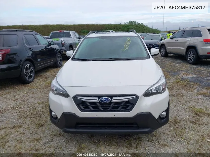 2021 Subaru Crosstrek Premium VIN: JF2GTAEC4MH375817 Lot: 40538360