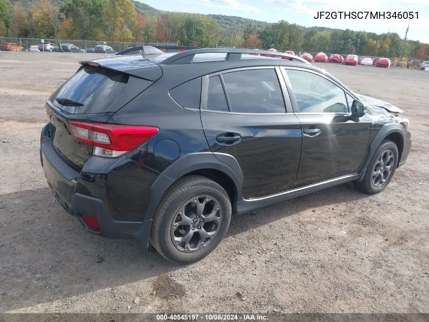 2021 Subaru Crosstrek Sport VIN: JF2GTHSC7MH346051 Lot: 40545197