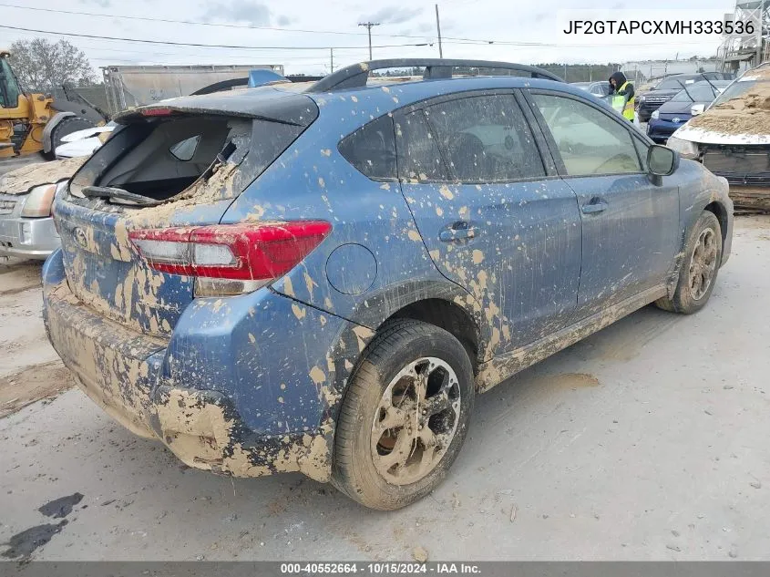 2021 Subaru Crosstrek Premium VIN: JF2GTAPCXMH333536 Lot: 40552664