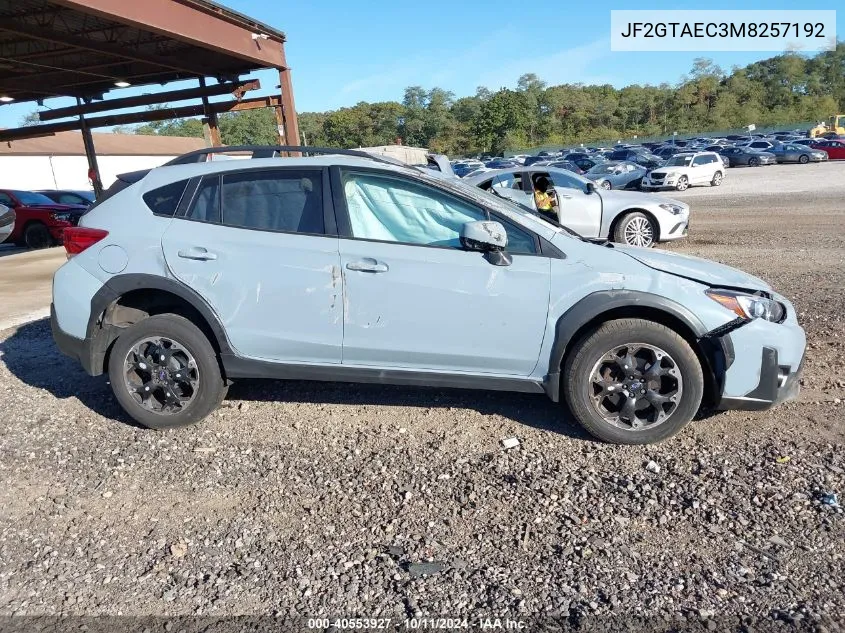 2021 Subaru Crosstrek Premium VIN: JF2GTAEC3M8257192 Lot: 40553927