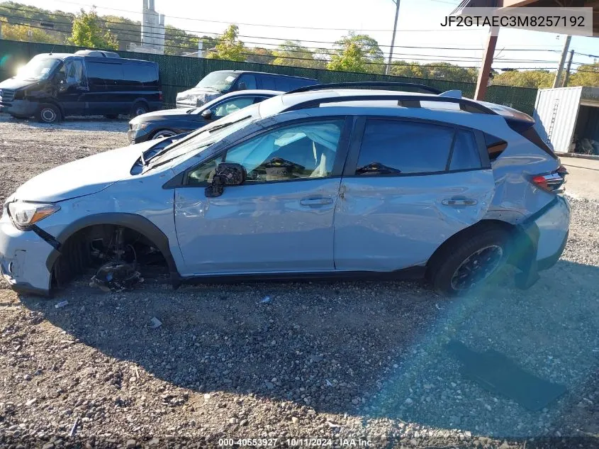 2021 Subaru Crosstrek Premium VIN: JF2GTAEC3M8257192 Lot: 40553927