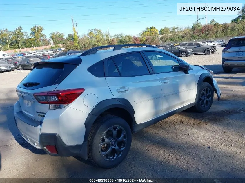 2021 Subaru Crosstrek Sport VIN: JF2GTHSC0MH279034 Lot: 40590339