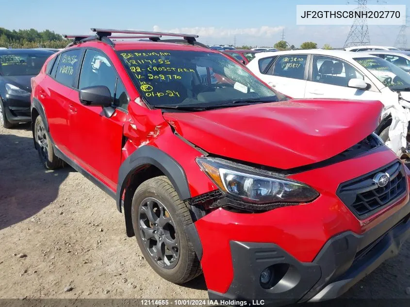 2022 Subaru Crosstrek VIN: JF2GTHSC8NH202770 Lot: 12114655